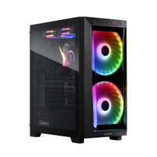 Gamdias APOLLO M2 ELITE MID Tower PC Case, Asymmetry Mesh Design, 2 Built-in 200mm ARGB Fans, Seamless Tempered Glass Window, Magnetic Dust Filter, 280mm Radiator Support, Black | GD-APOLLO-M1-ELITE